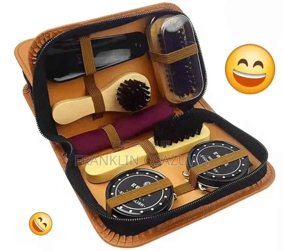 Luxury 8-Piece Leather Shoe Care Kit – Shoe Polish, Brushes Travel