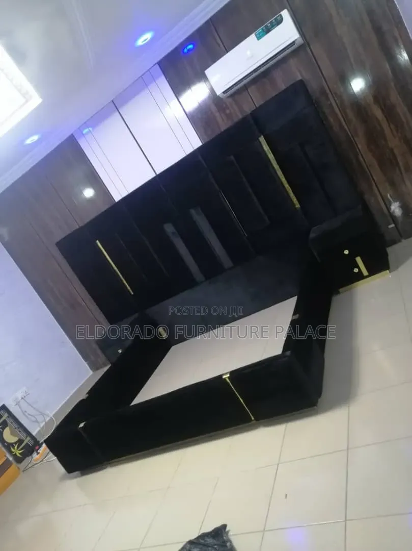 Padded Bedframe With Front Stool