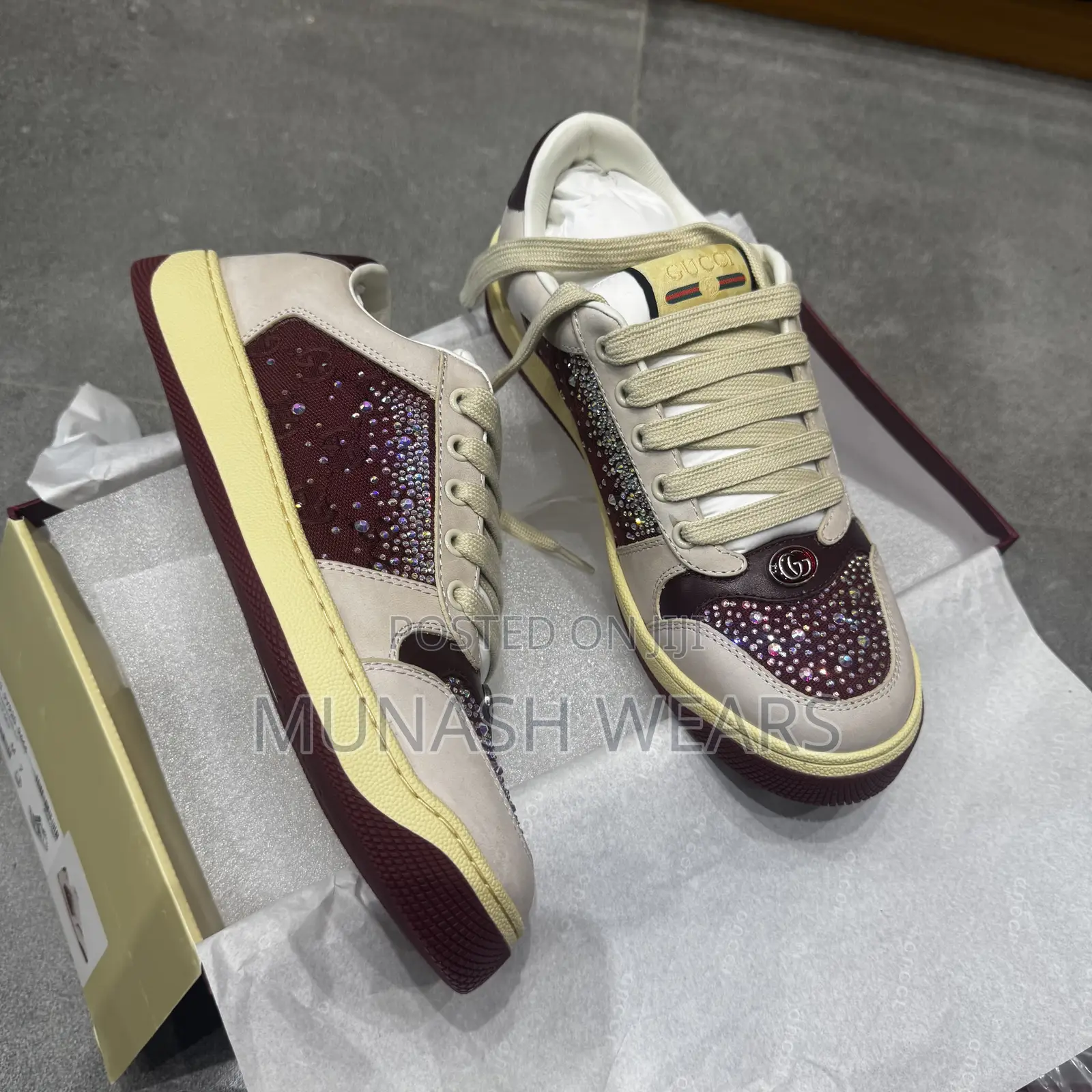 Gucci Luxury Stone Wine Sneakers 40-47