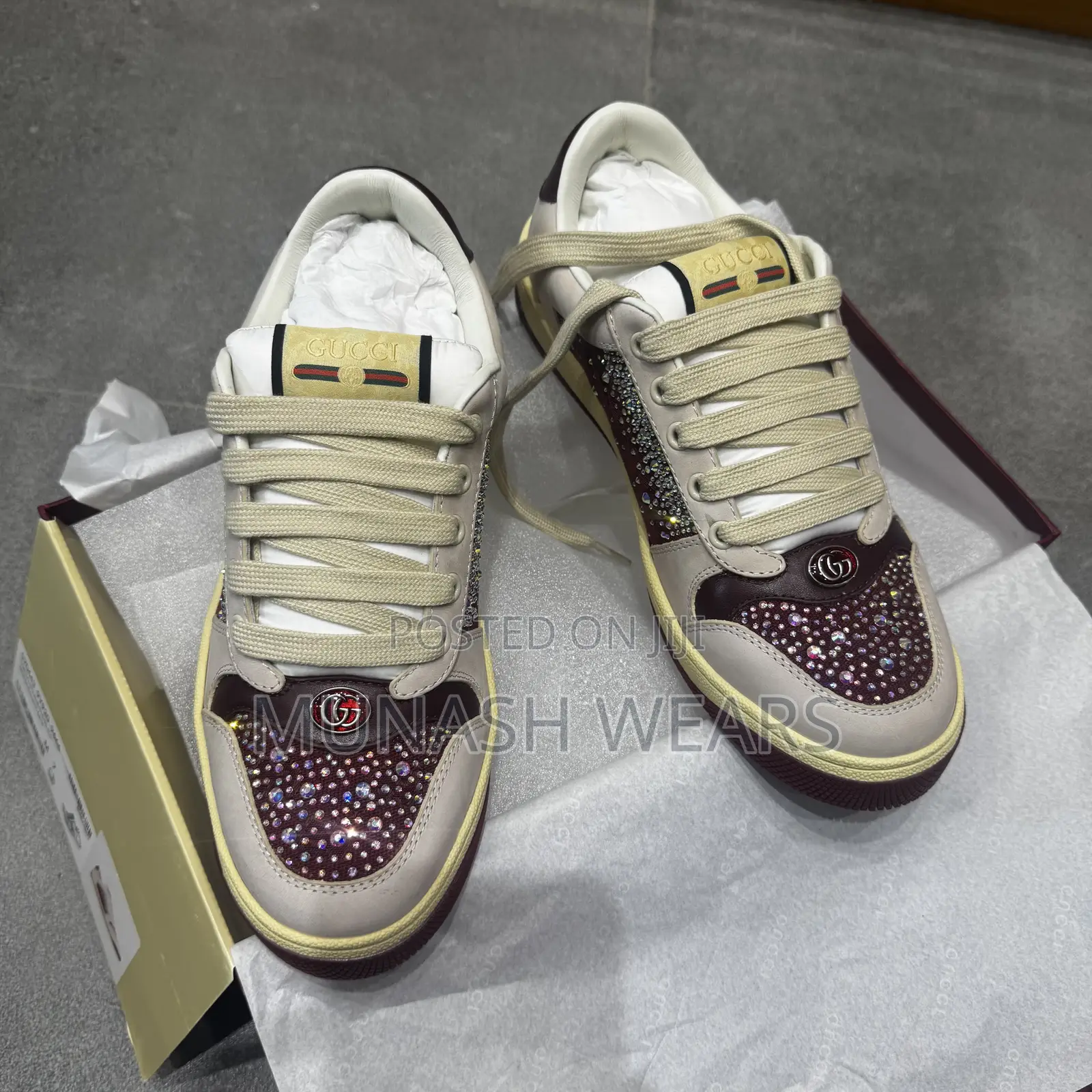 Gucci Luxury Stone Wine Sneakers 40-47