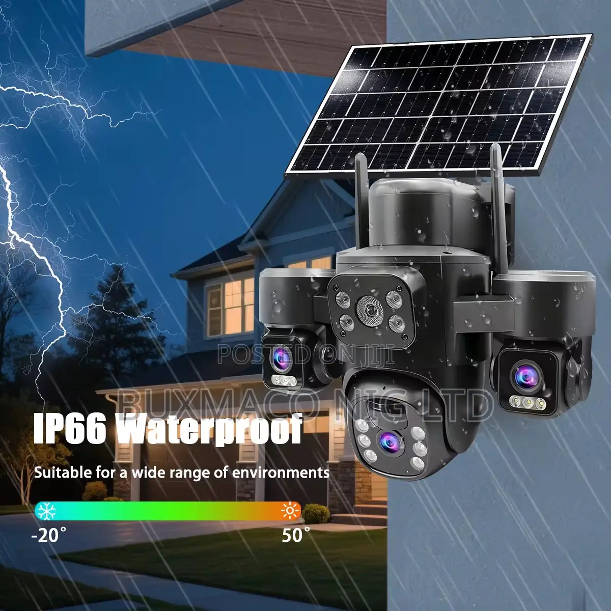 T30 V380- 4g-3 Lens PTZ All Rotation Solar Power Camera