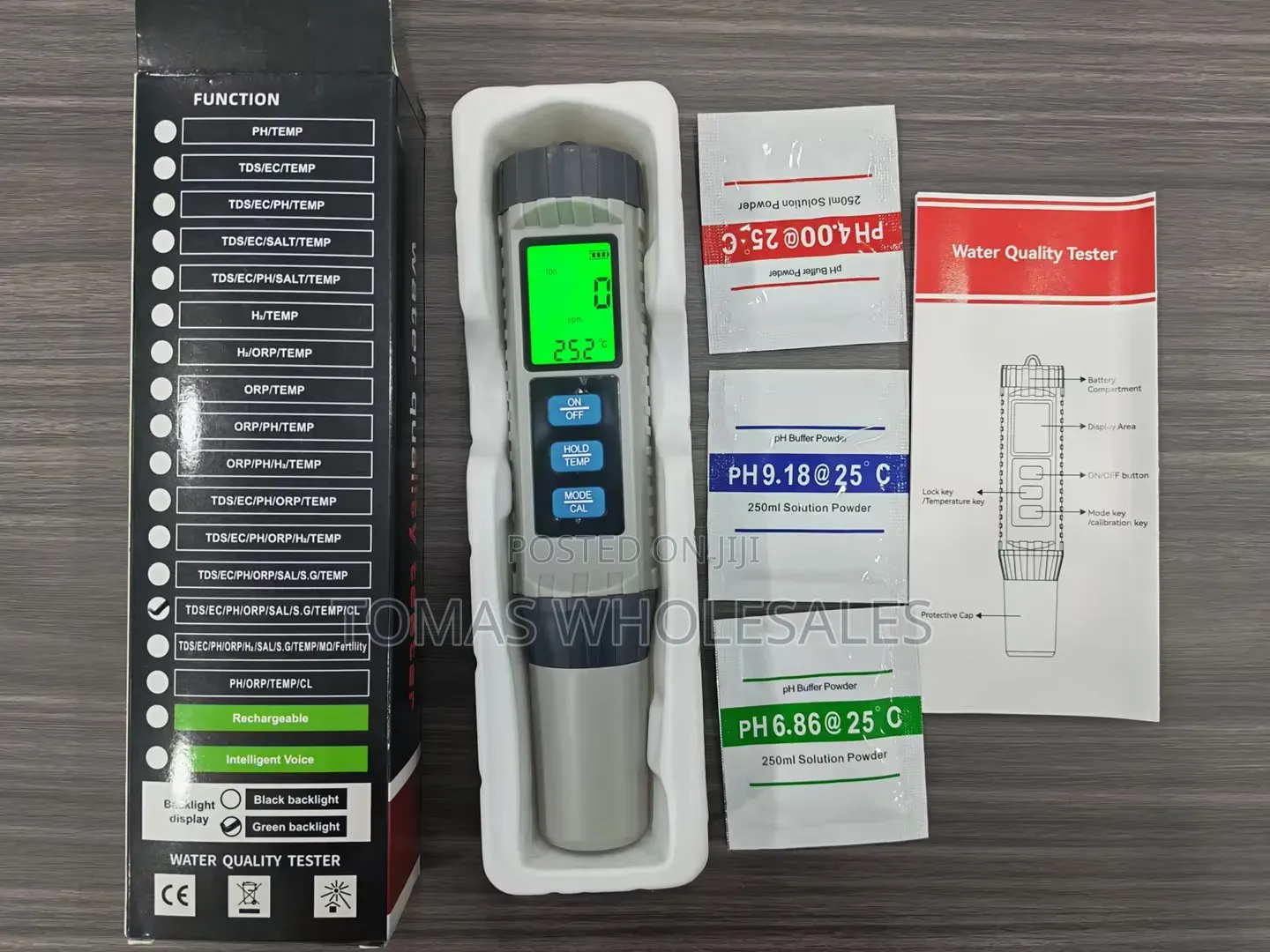 8-in-1 Water Quality Tester(pH, TDS, EC, Salt,ORP, CL, SG, TEMP Meter)