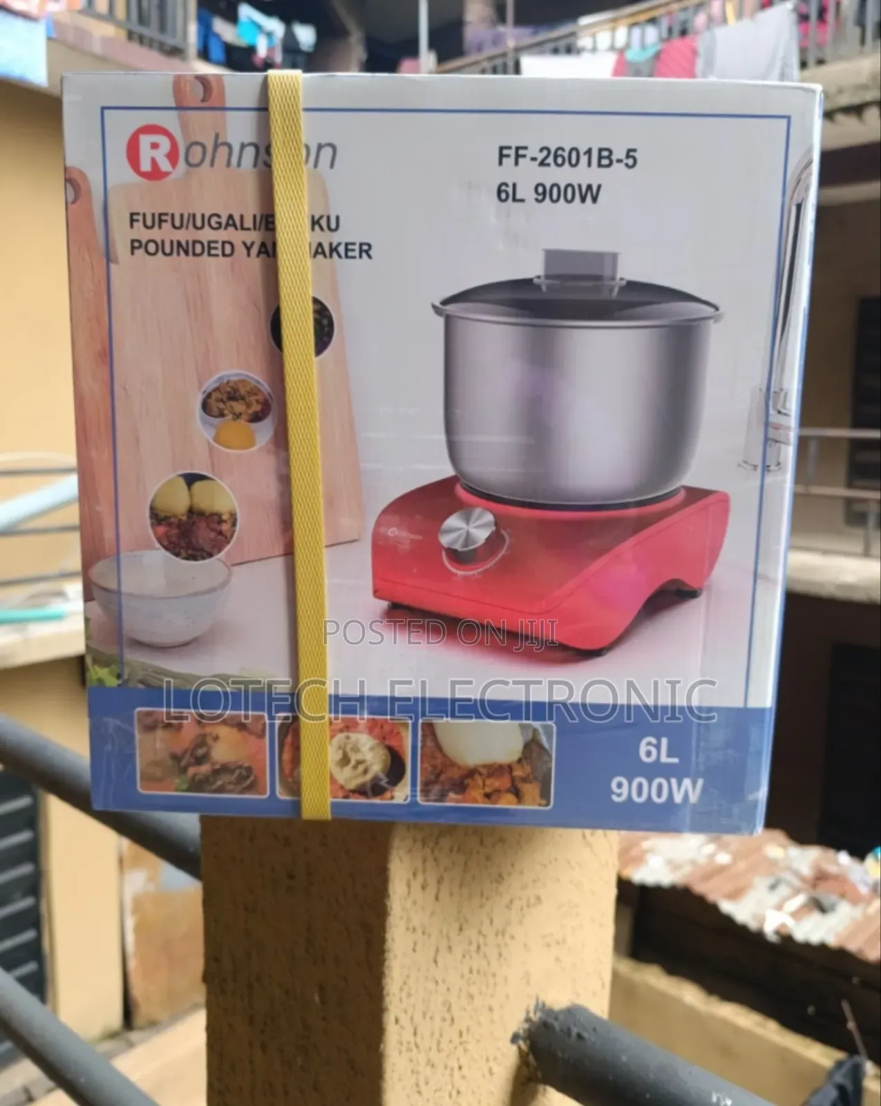 Rohnson FF-2601B-5 Fufu Pounder – 6L Capacity, 900W Powerful Motor,