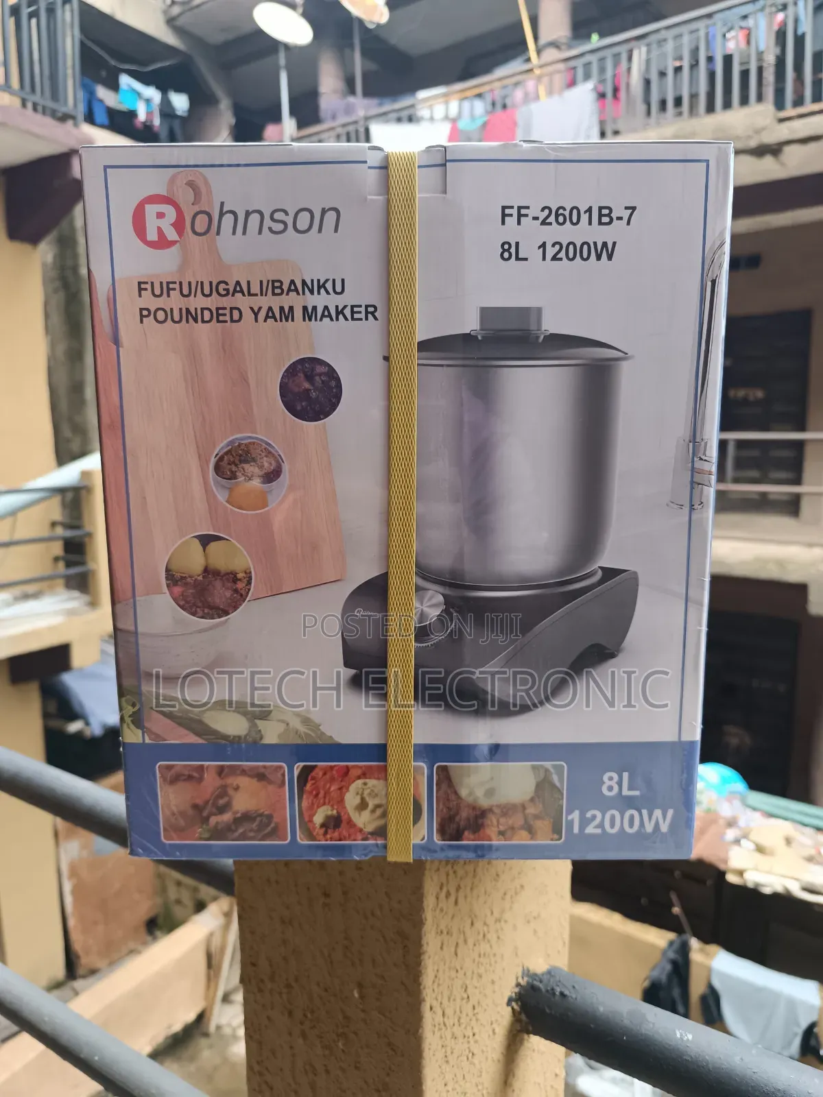 Rohnson FF-2601B-7 Fufu Pounder – 8L Large Capacity, Powerful Motor