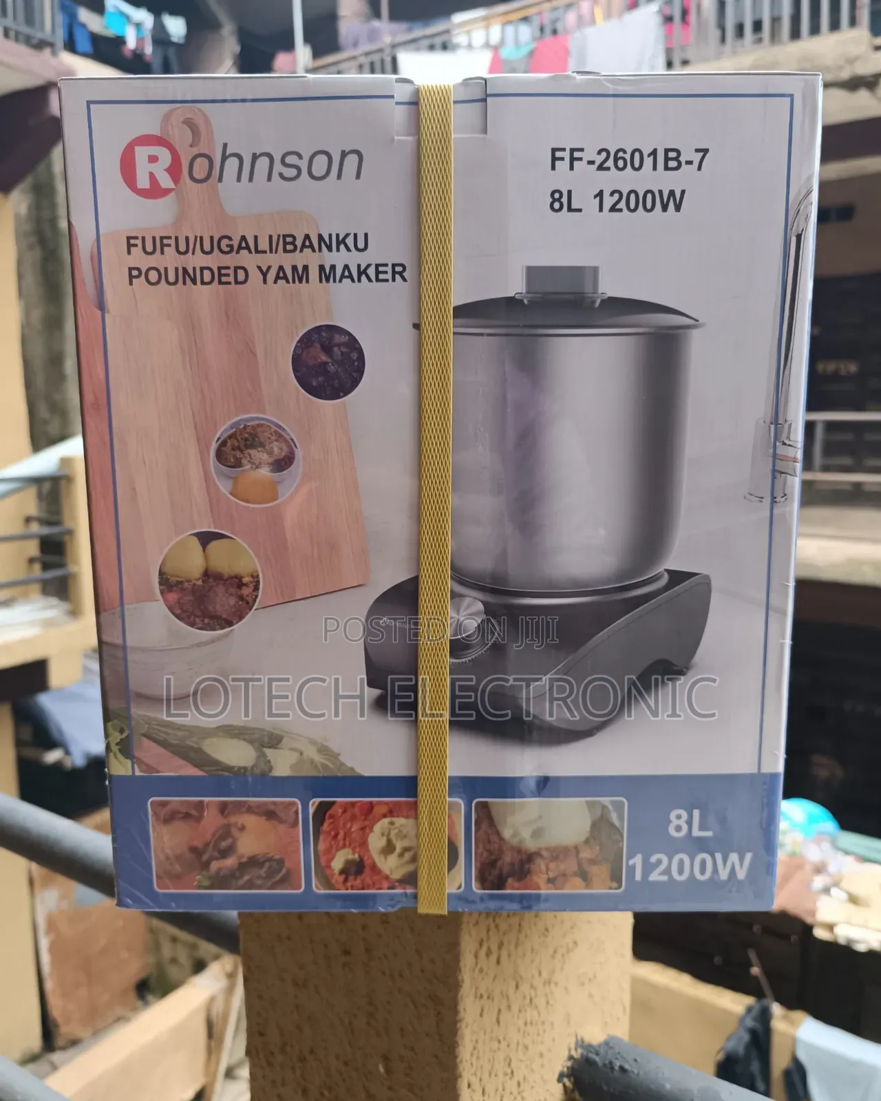 Rohnson FF-2601B-7 Fufu Pounder – 8L Large Capacity, Powerful Motor