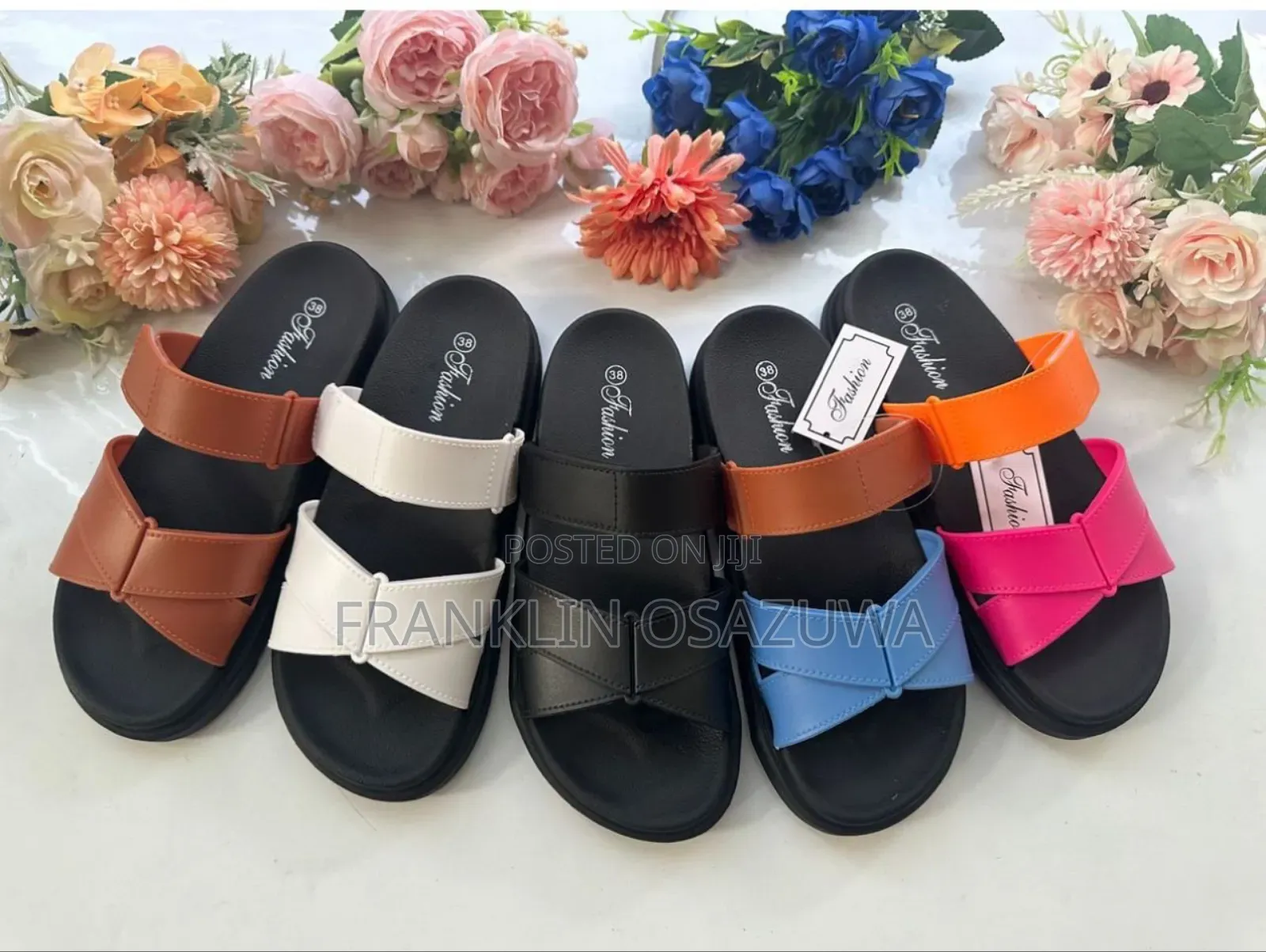 Women's Double-Strap Flat Slide Slippers – Comfortable Casual Sandals