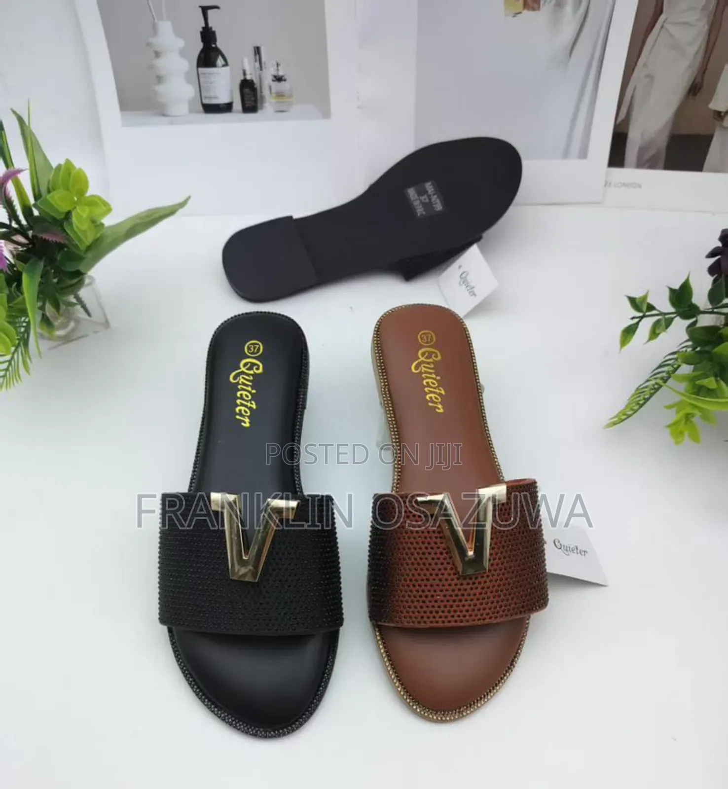 Women's Luxury v Flat Slide Sandals – Fashion Casual Slippers