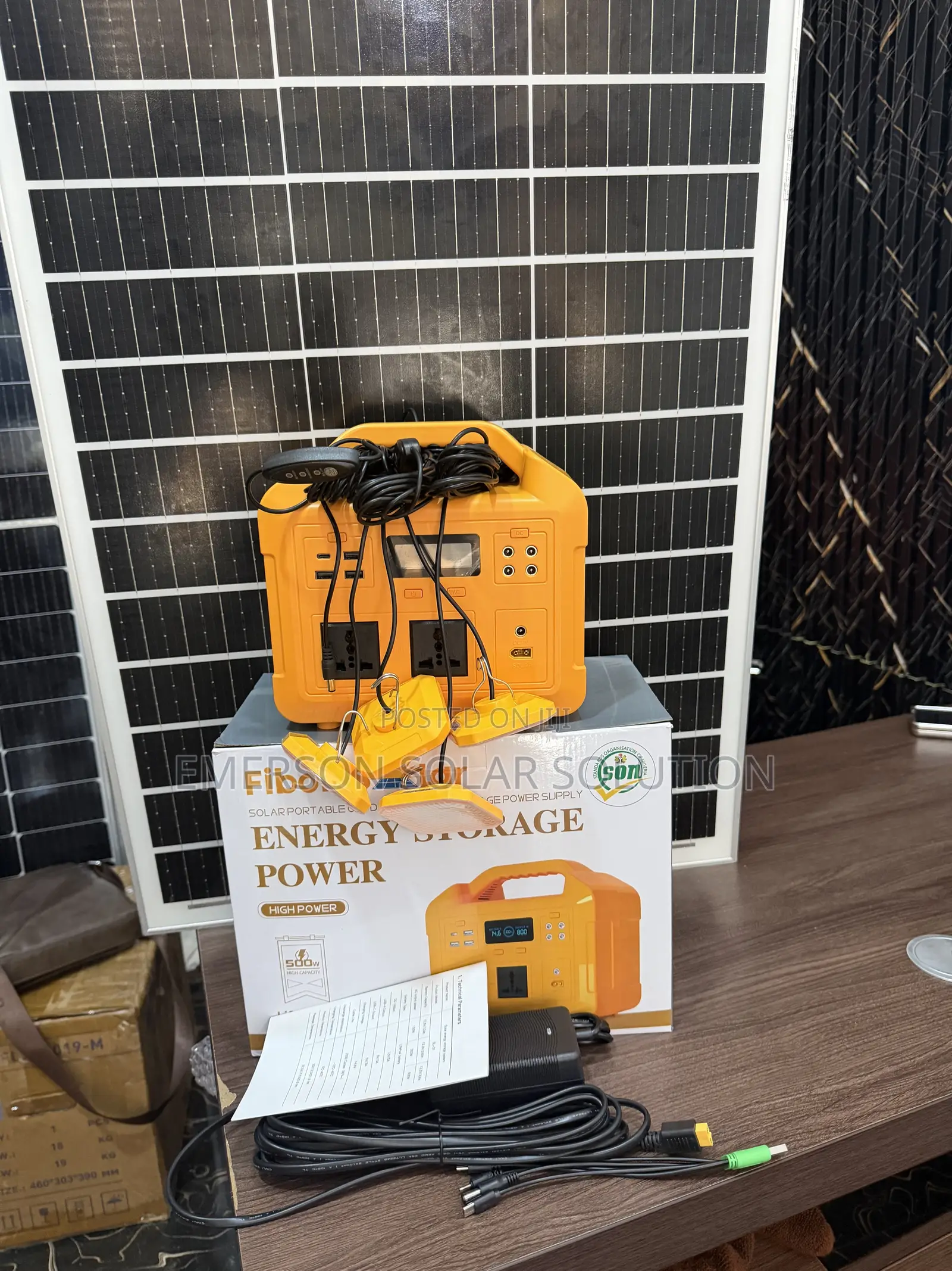 500w Fibon Solar With 100w Panel and 4bulbs