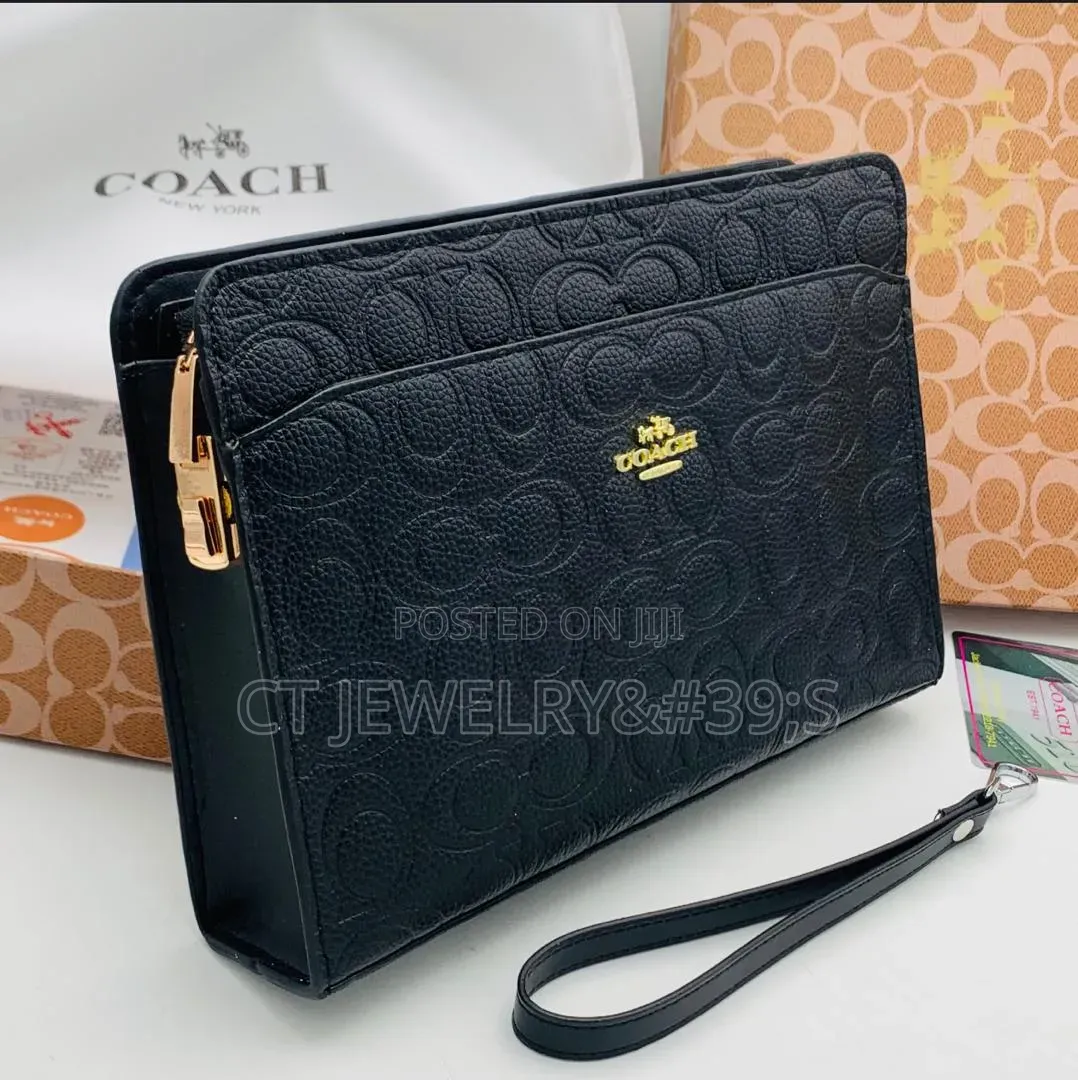 Versace Clutch Bag Black Pattern Genuine Leather High Quality (1/17)