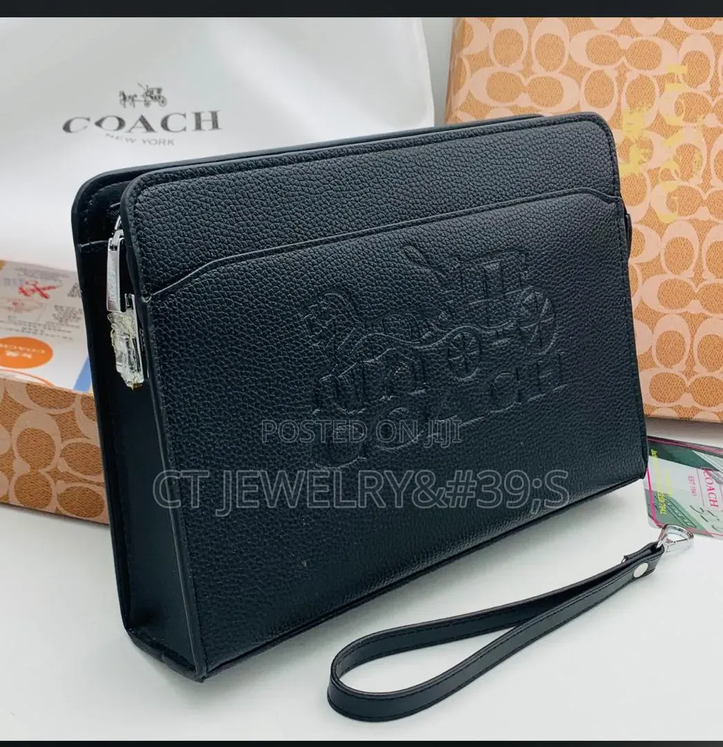 Versace Clutch Bag Black Pattern Genuine Leather High Quality (1/17)