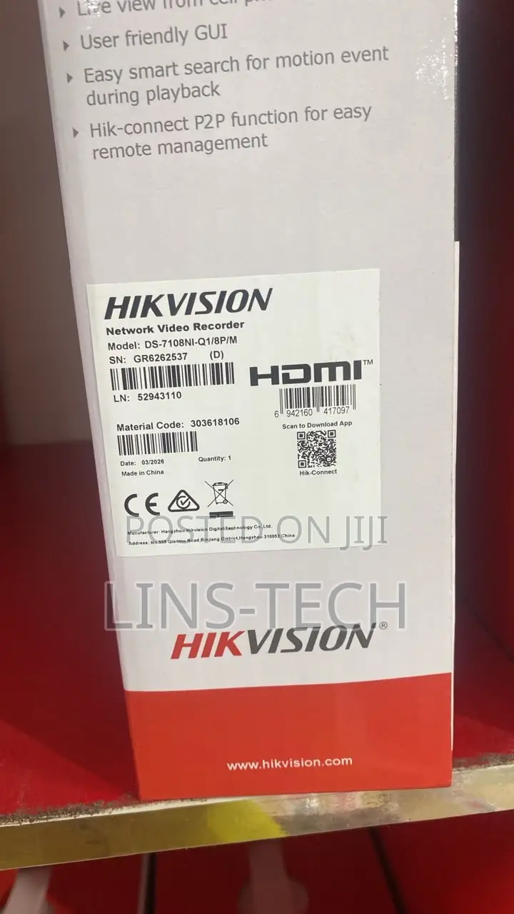 Hikvision NVR 8 Channels