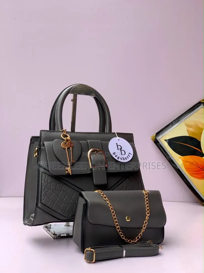 Stock 2 in 1 Quality Leather Bag