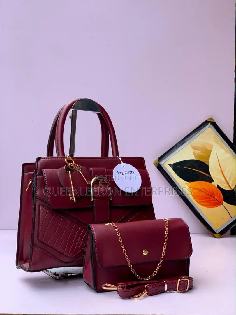 Stock 2 in 1 Quality Leather Bag