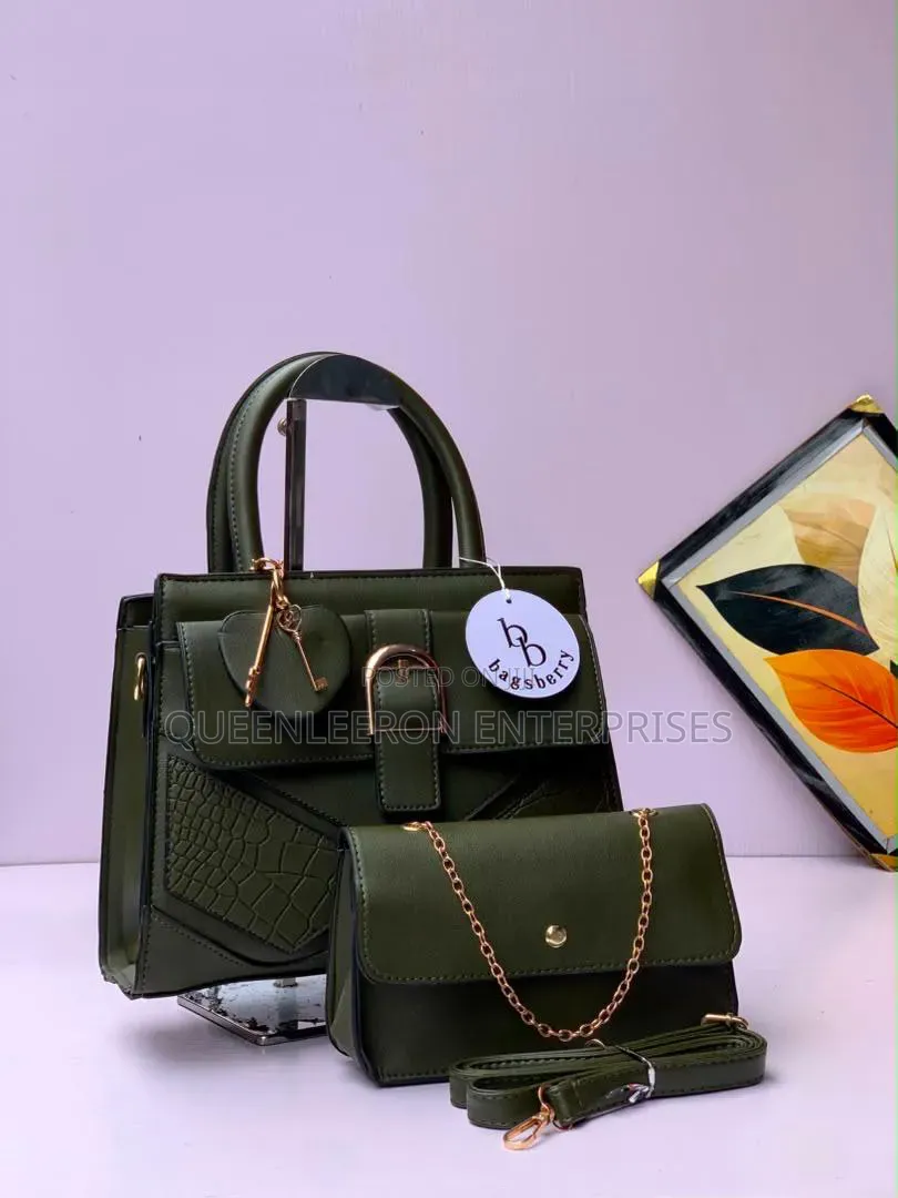 Stock 2 in 1 Quality Leather Bag