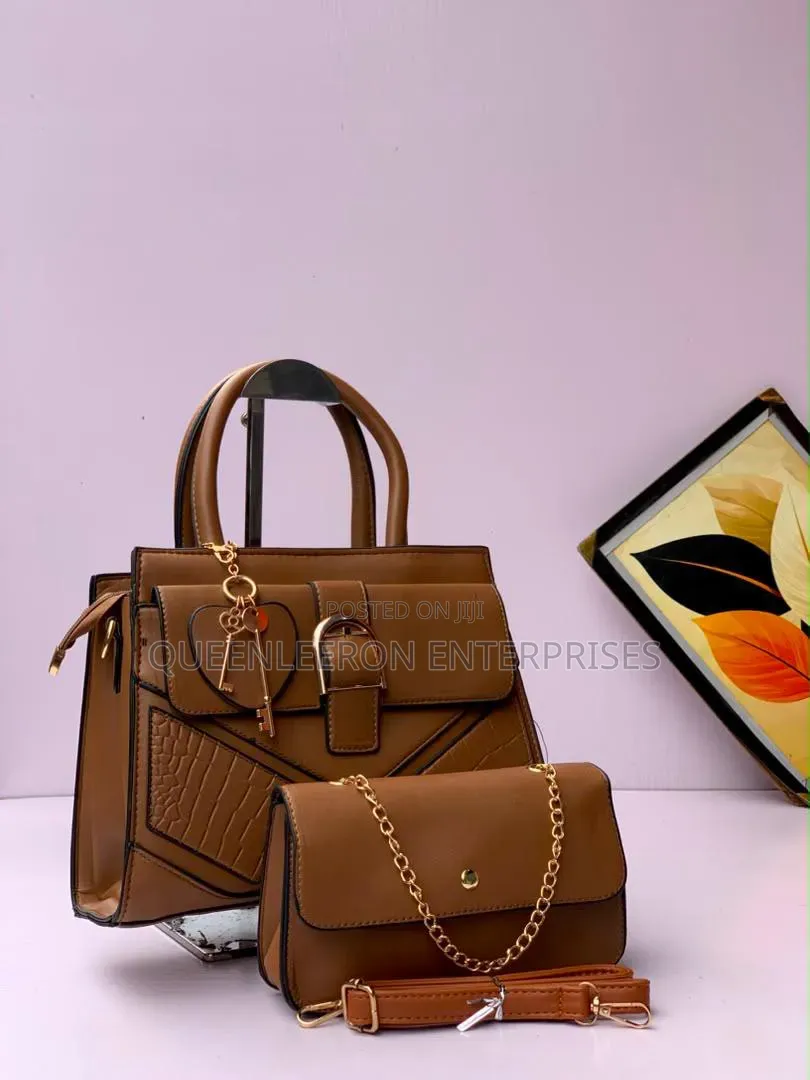 Stock 2 in 1 Quality Leather Bag
