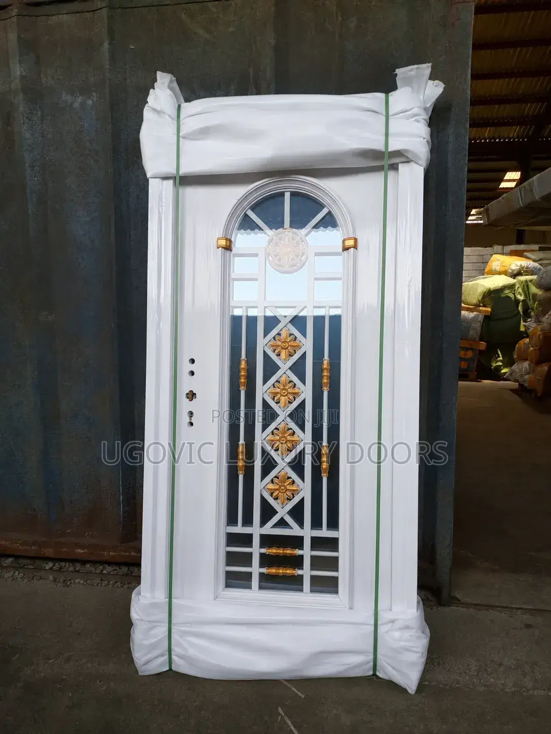 3ft Royal Arc White Glass Steel Door