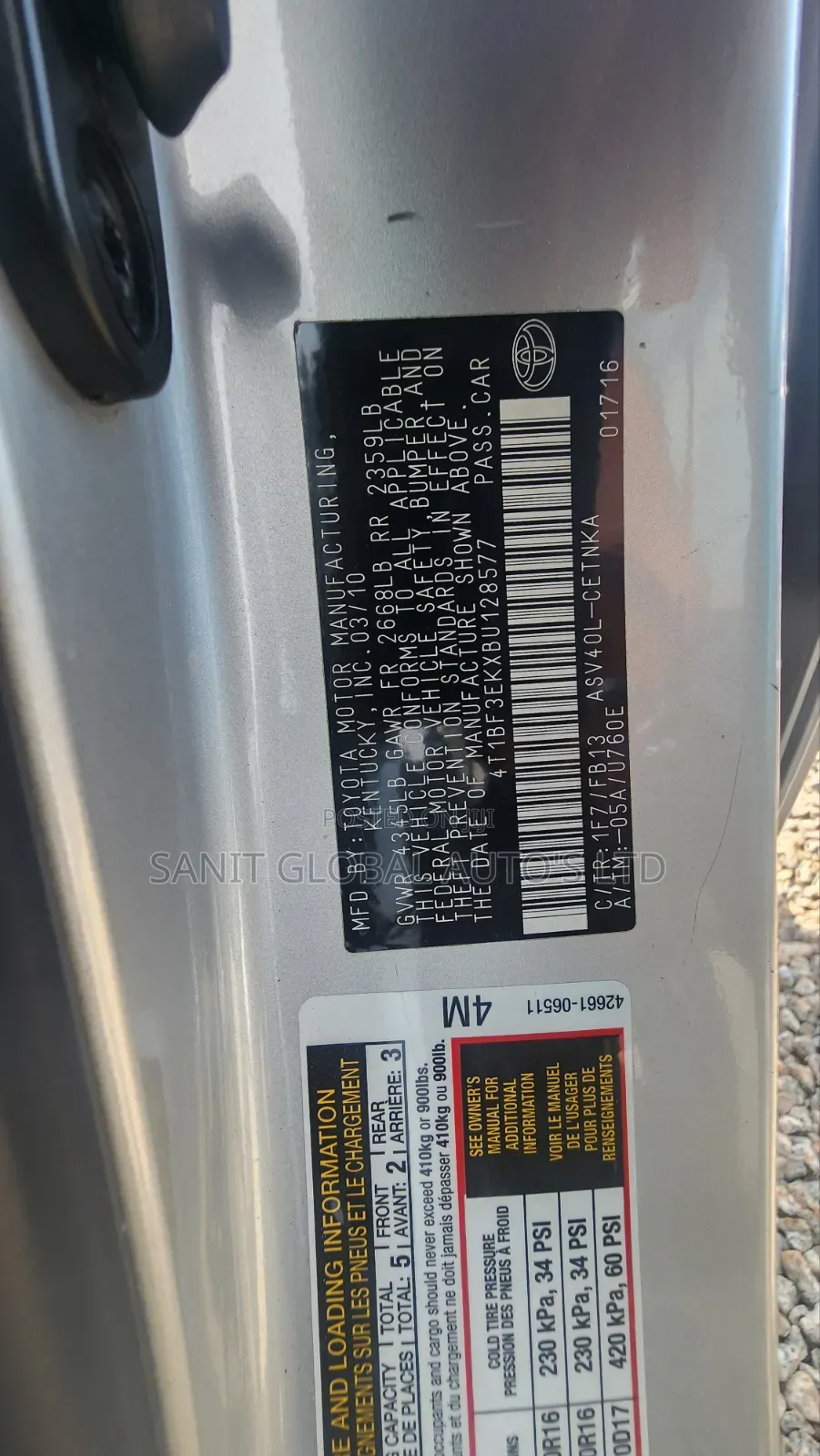 Toyota Camry LE 4dr Sedan (2.5L 4cyl 6AM) 2010 Silver