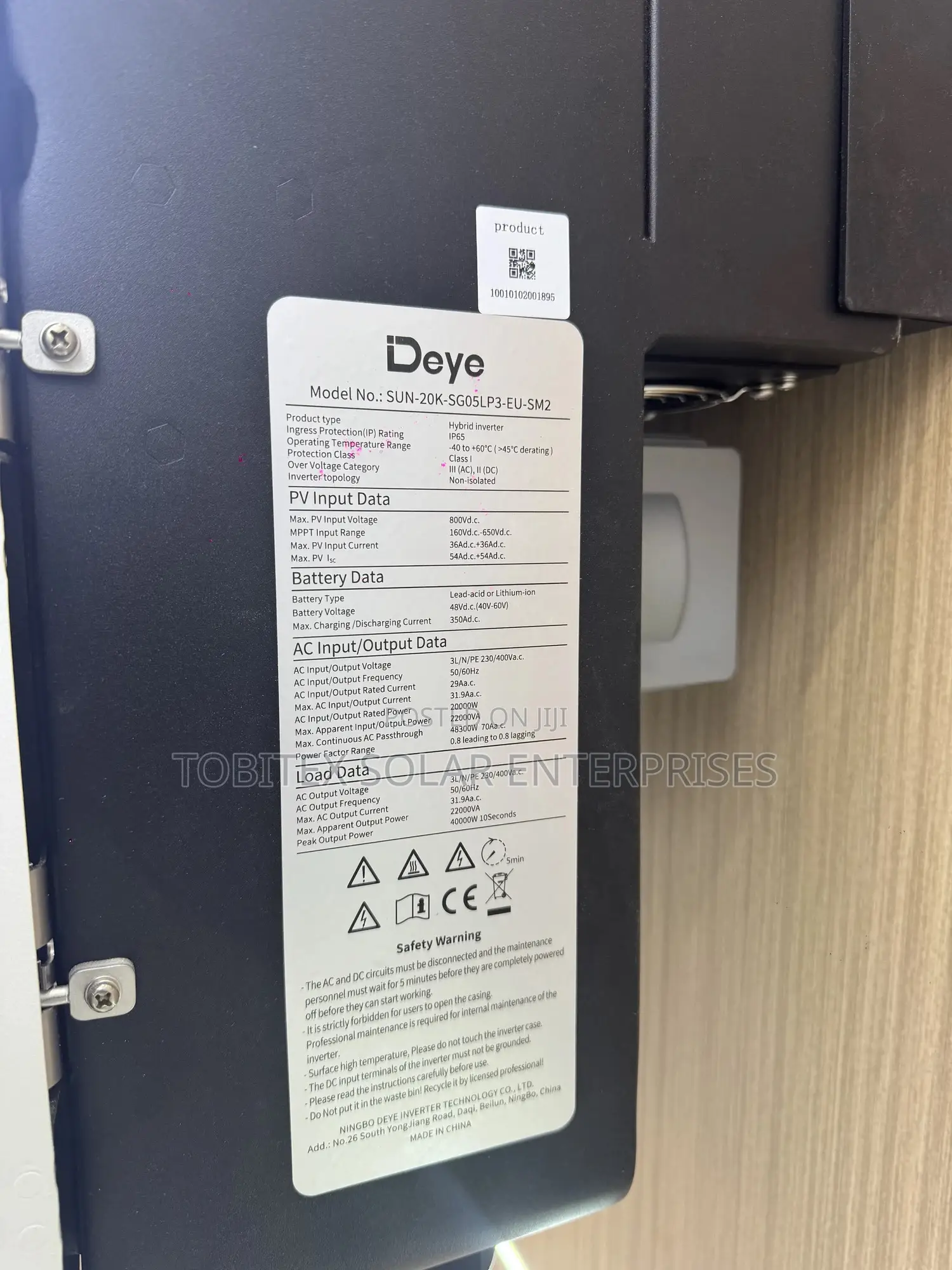 Deye Hybrid Solar Inverter 20kva