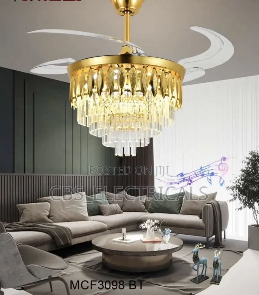 BT Crystal Ceiling Fan Chandelier