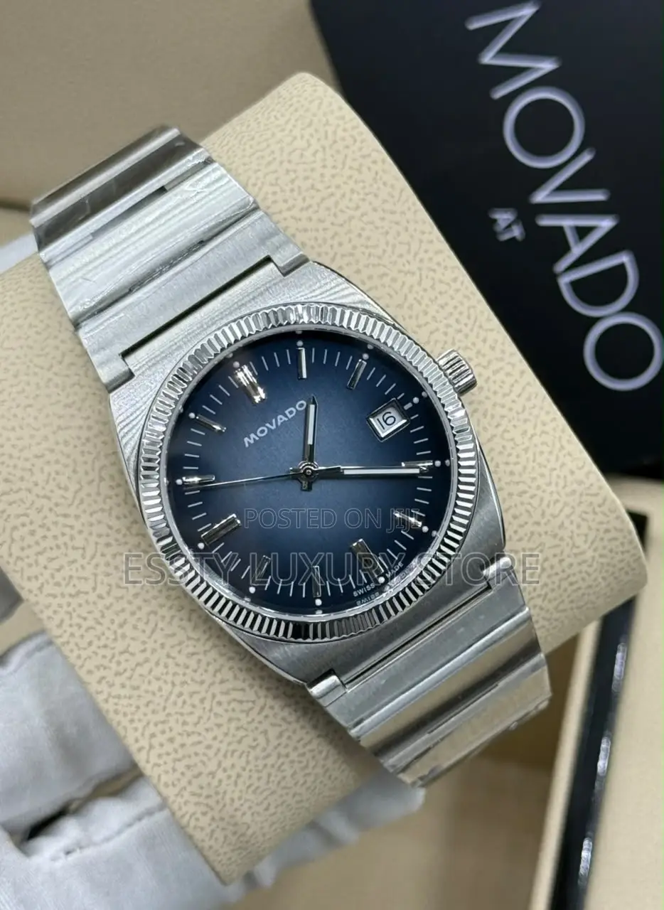 Movado Quality Luxury Men Stainless Steel Wristwatch