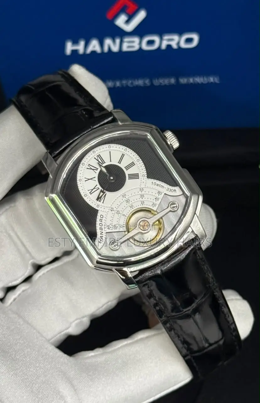 Hanboro Quality Luxury Men Genuine Leather Wristwatch