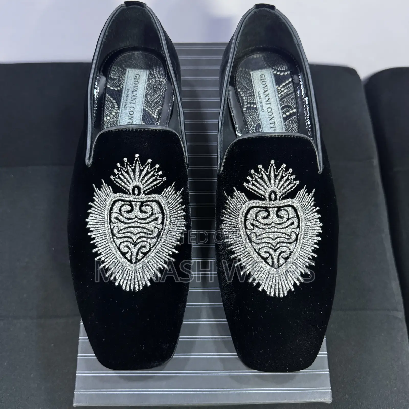 Italian Velvet Black Giovani Conti Shoe 40-46 Available