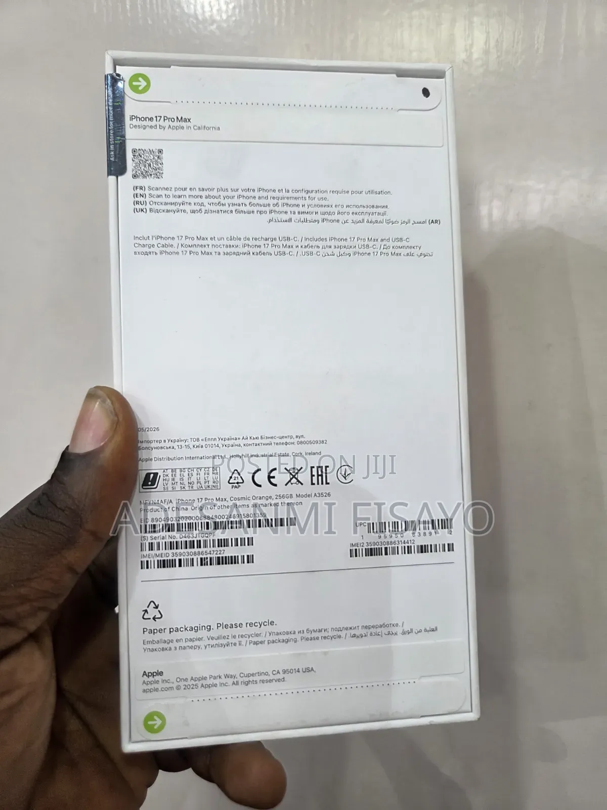 New Apple iPhone 17 Pro Max 256 GB Orange