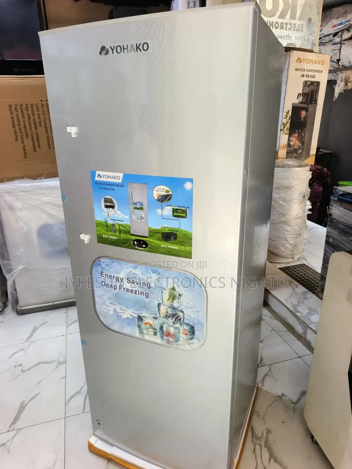 Original YOHAKO DC, AC Solar Inverter ICE Blocks Upright Freezer 7Setp