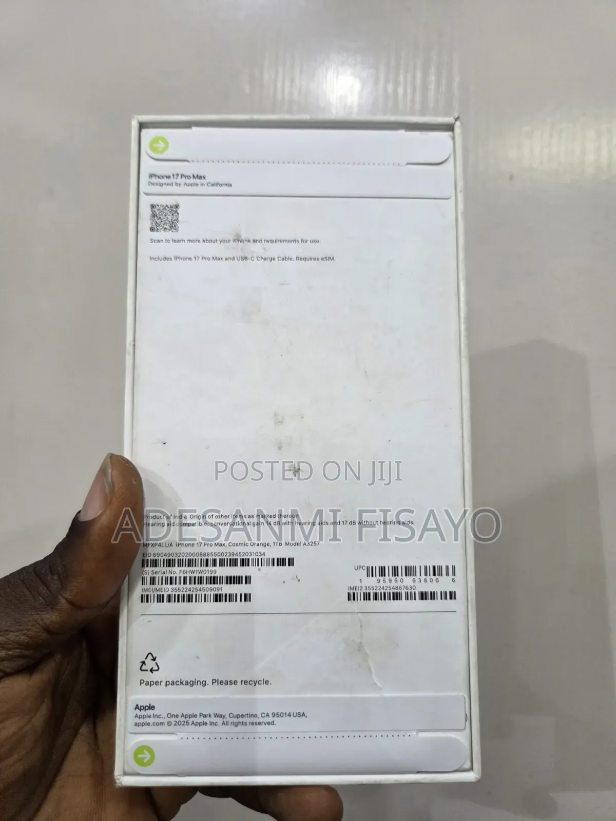 New Apple iPhone 17 Pro Max 256 GB Orange
