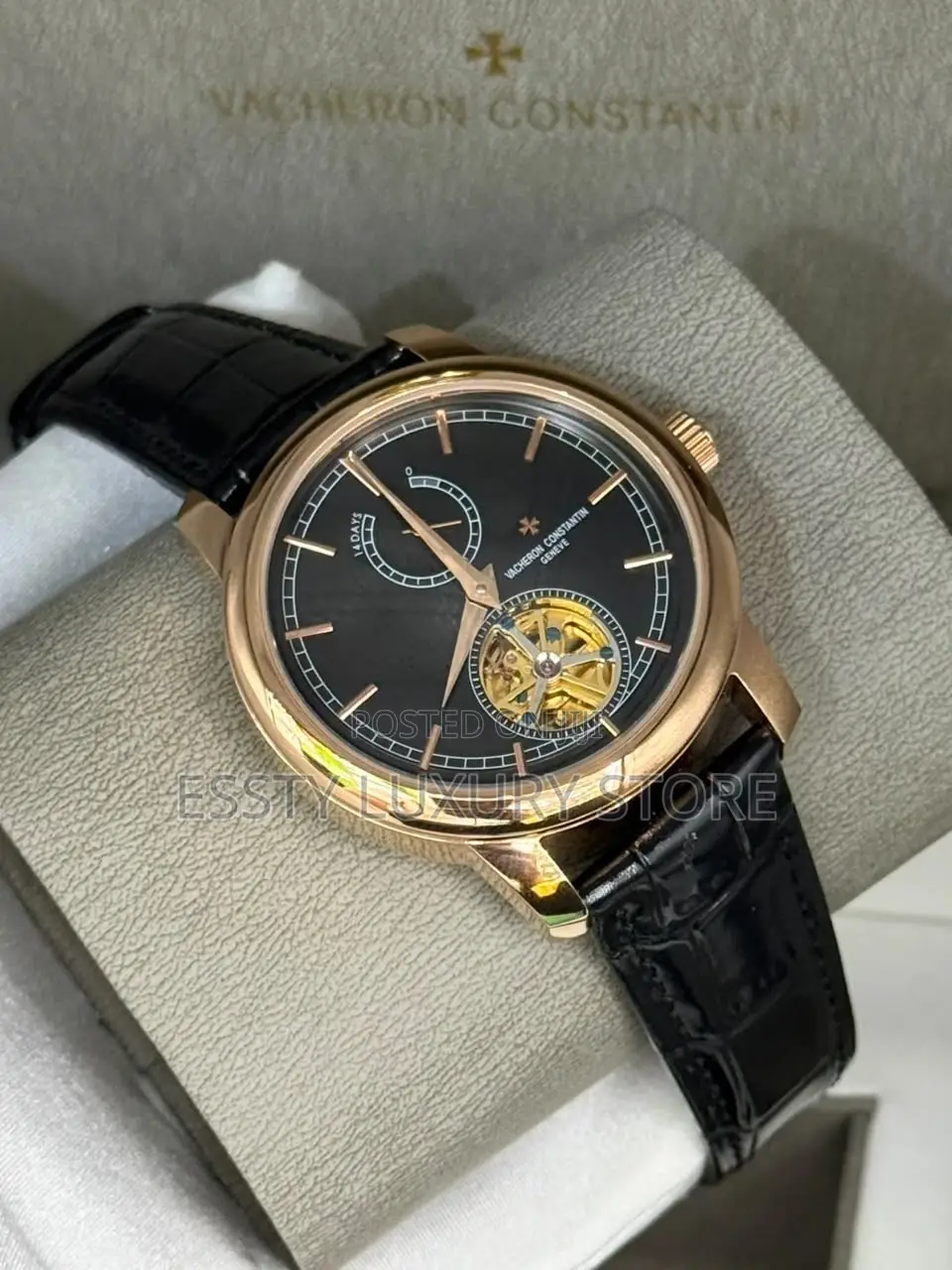 Vacheron Constantin Quality Luxury Men Genuine Leather Wristwatch