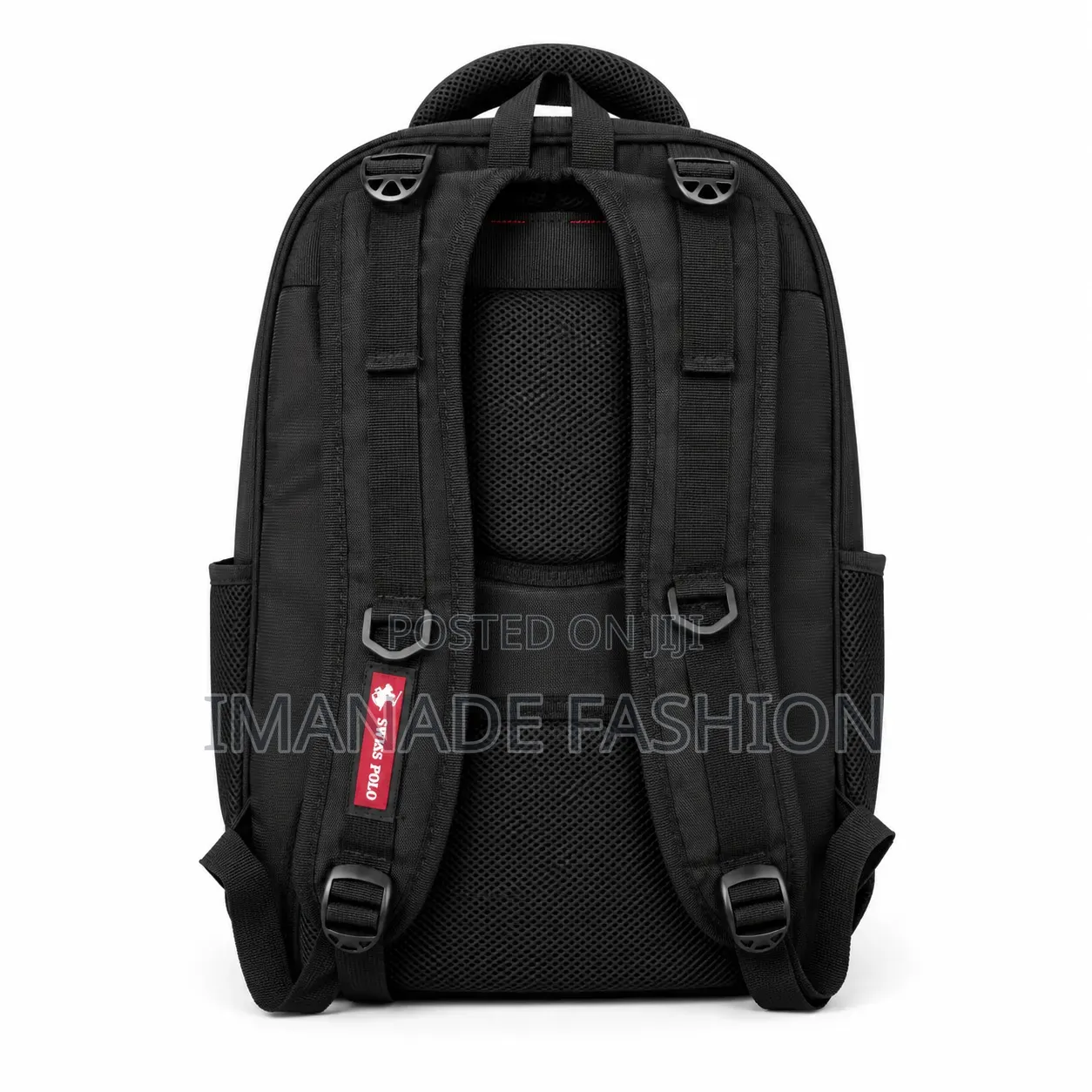 SWISS POLO Premium Laptop Backpack – Black With Red Accent