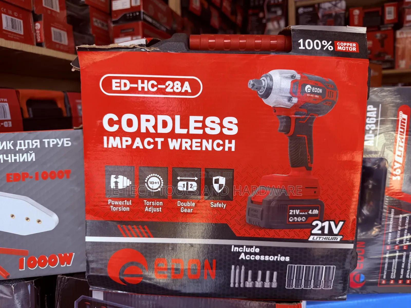 Edon ED-HC-28A 21V Cordless Impact Wrench.