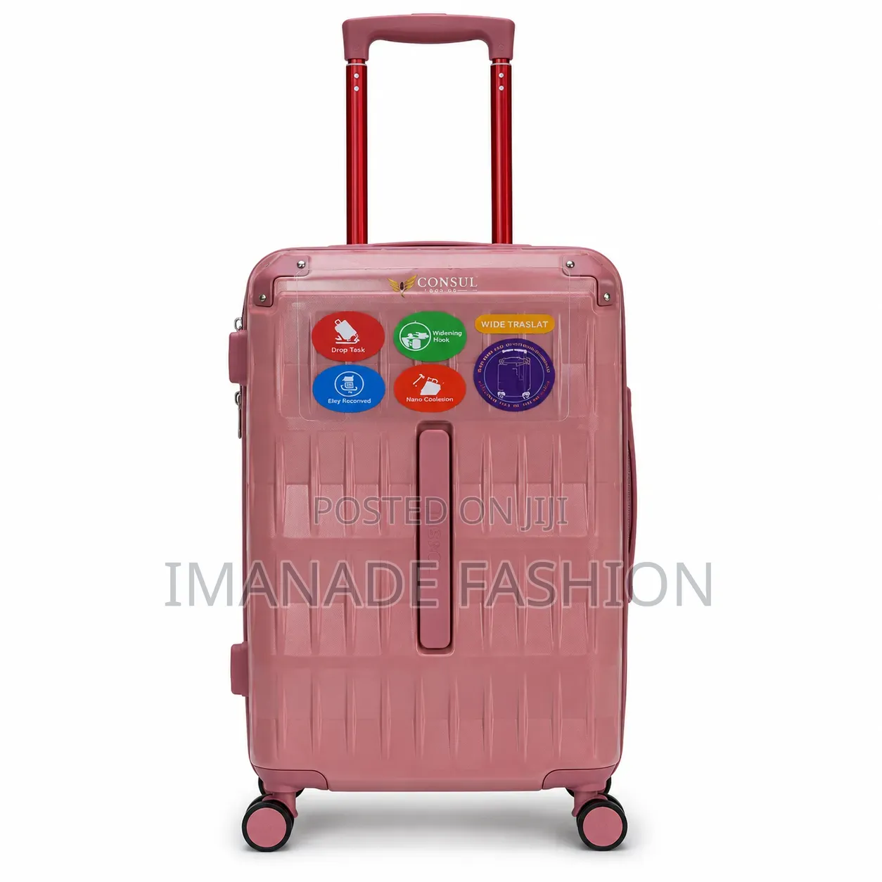 CONSUL Premium Hard Shell Expandable Travel Suitcase – Rose Pink