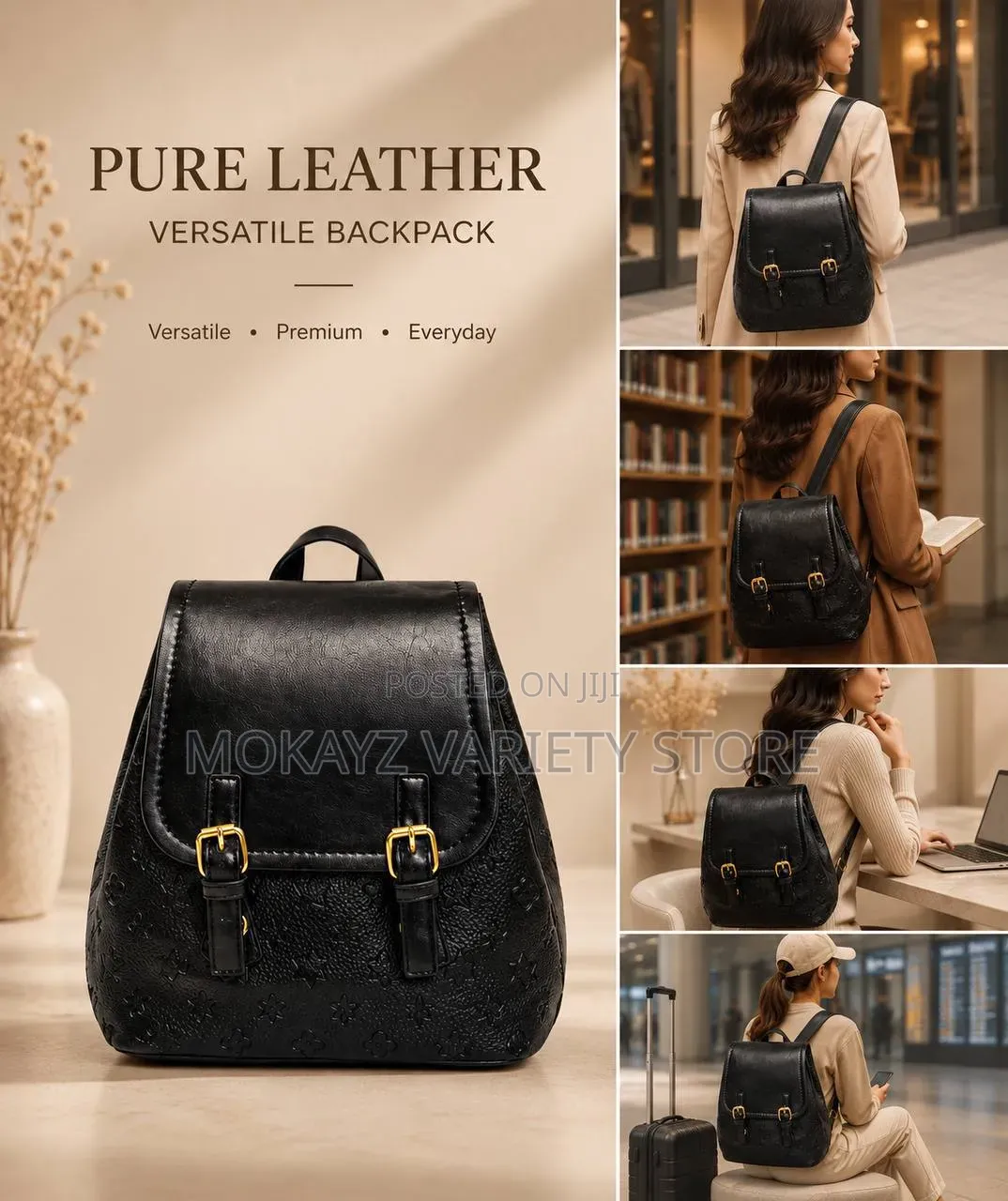 Pure Leather Unisex Fancy Backpack Bag