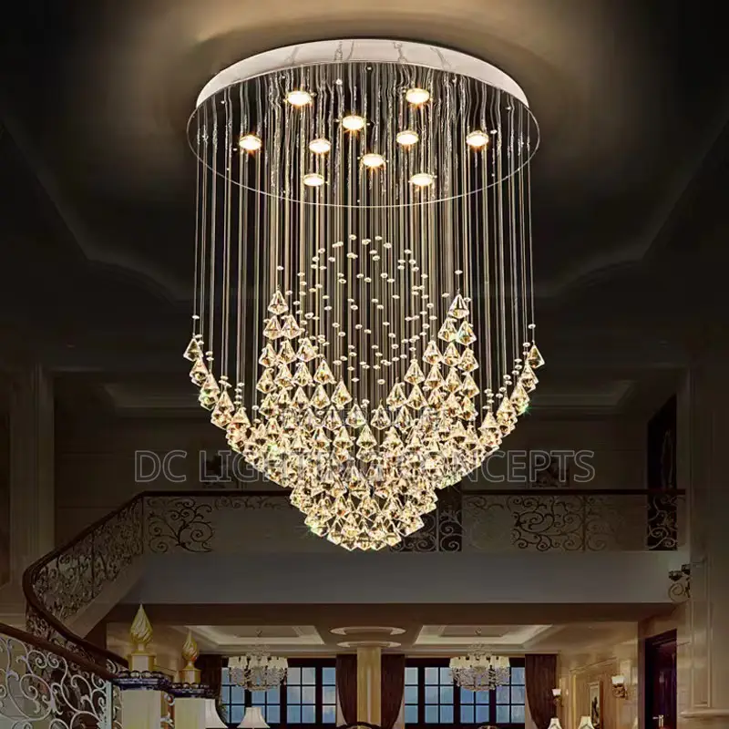 Crystal Flower Shaped Beads With Crystal Ball Led Ceiling Light.