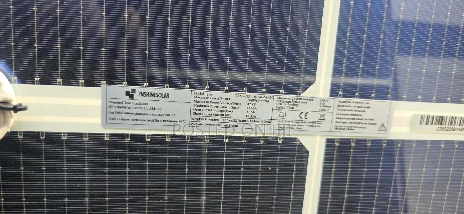 580w High Quality Monocrystalline Solar Panel
