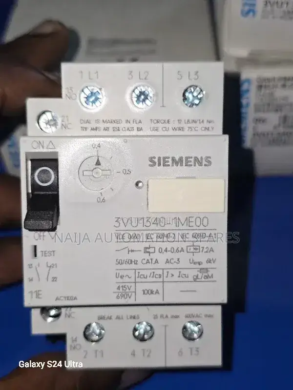 3vu1340-1me00 Siemens Motor Circuit Breaker 0.4A to 0.6A 3 Pole