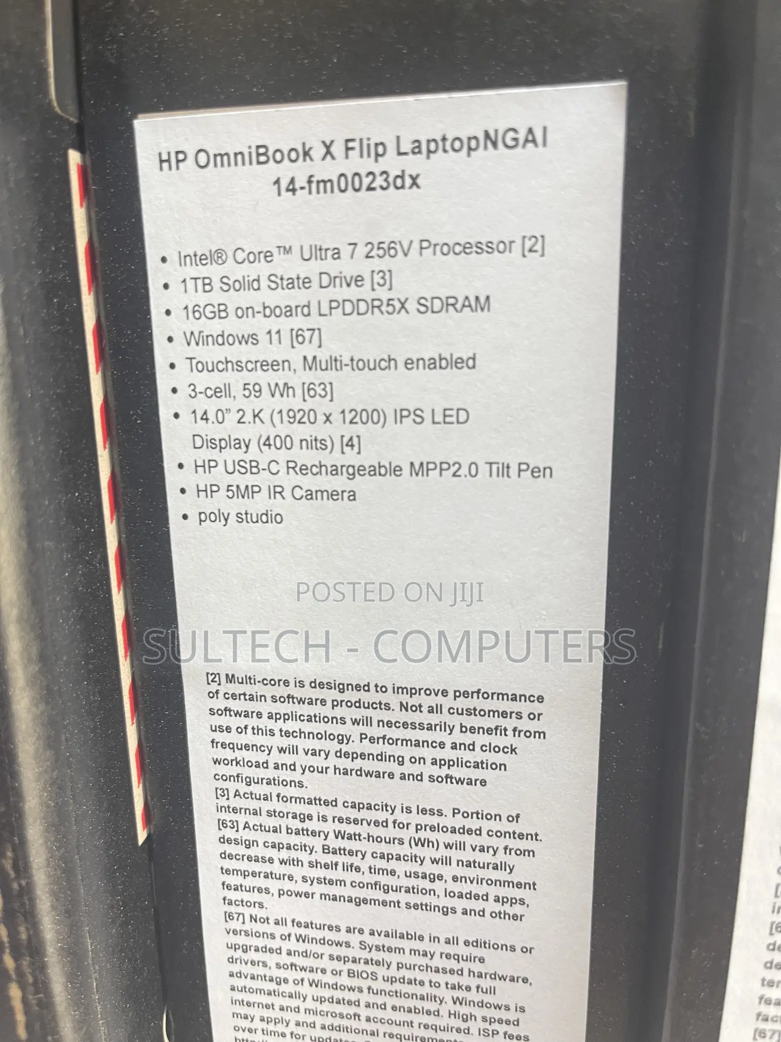New Laptop HP OmniBook X Flip 14" 16GB Intel Core Ultra 7 SSD 1T