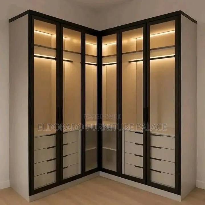 Standard Height Wardrobes With Glass Frame Doors