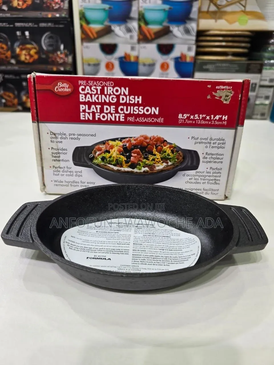 Pre-Seasoned Cast Iron Baking Dish (8.5" × 5.1" × 1.4")
