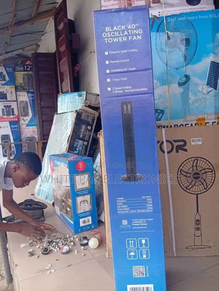 Maxi 40"inch Tower Fan 3 Speed ( Black Colour ) Speed Fan > 1 Yrs