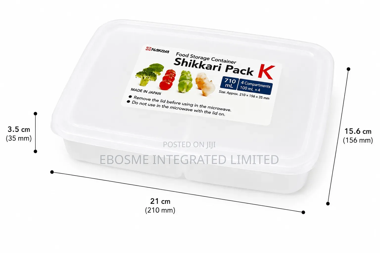 Nakaya 710ml 4-Compartment Food Storage Container With Lid