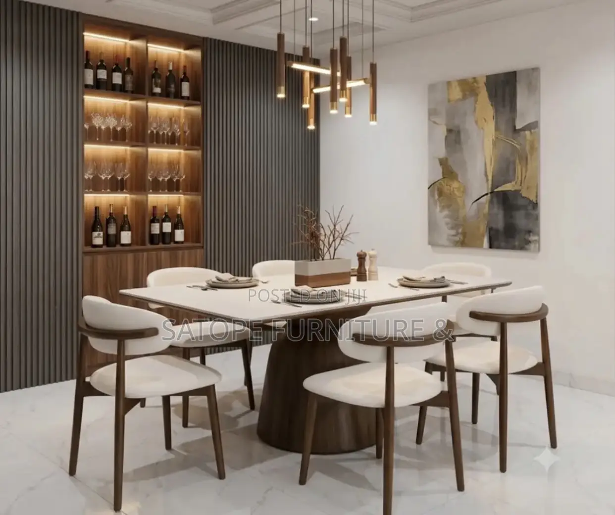 Mable Top Dining Table and Chairs