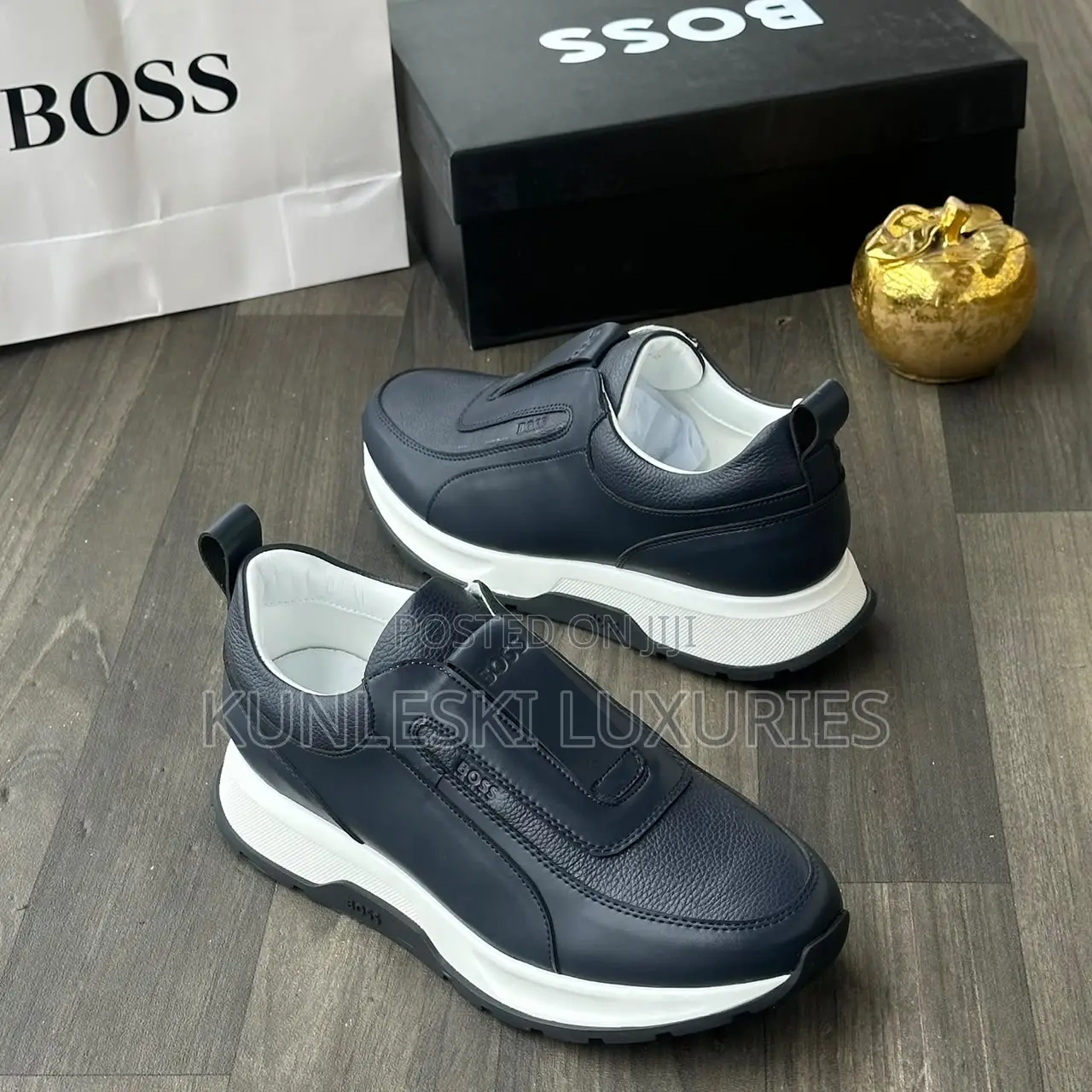 Original Boss Laceless Leather Sneakers in 2 Colors
