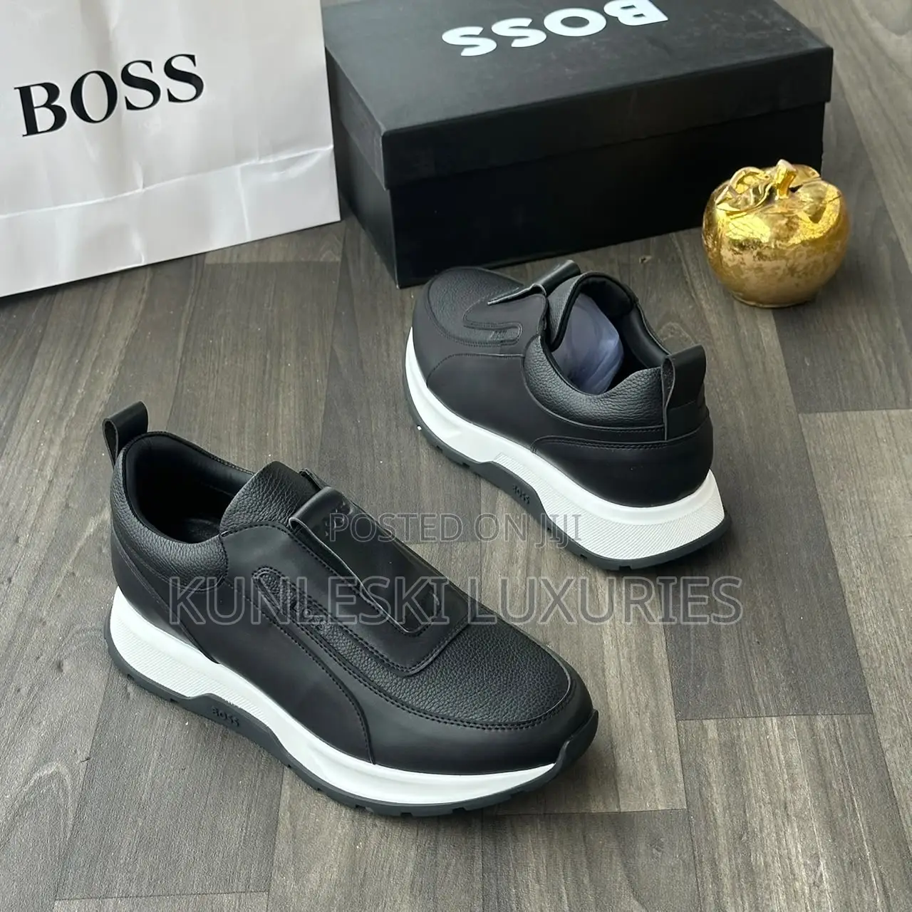 Original Boss Laceless Leather Sneakers in 2 Colors