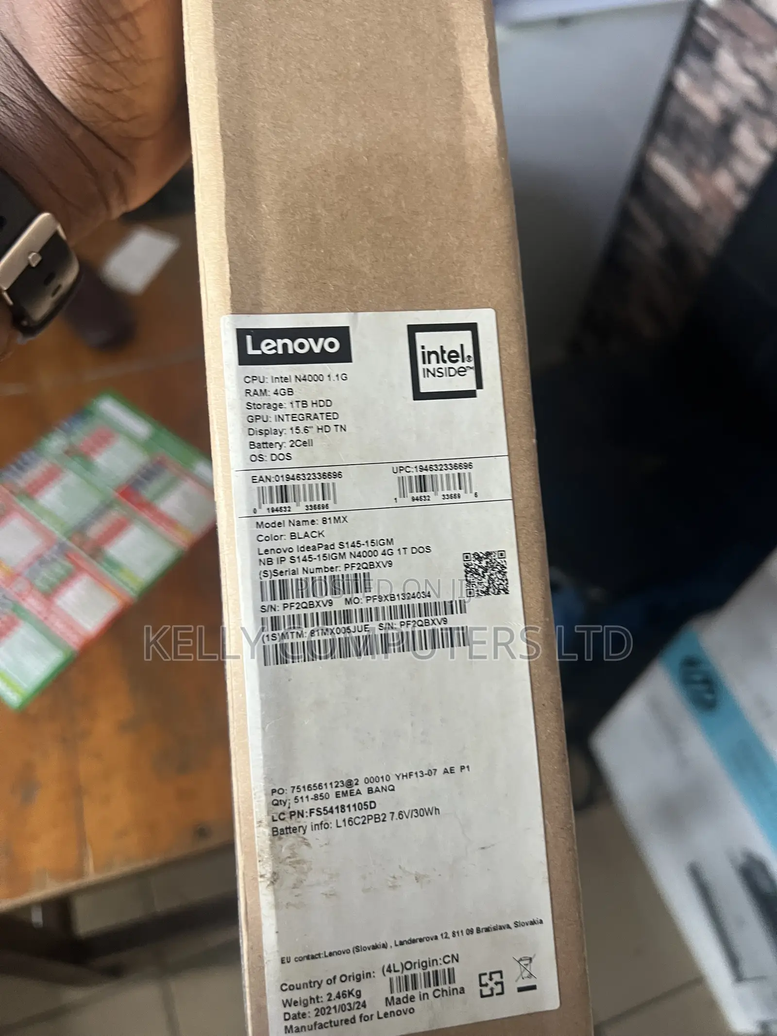 New Laptop Lenovo V15 4GB Intel Celeron SSD 256GB