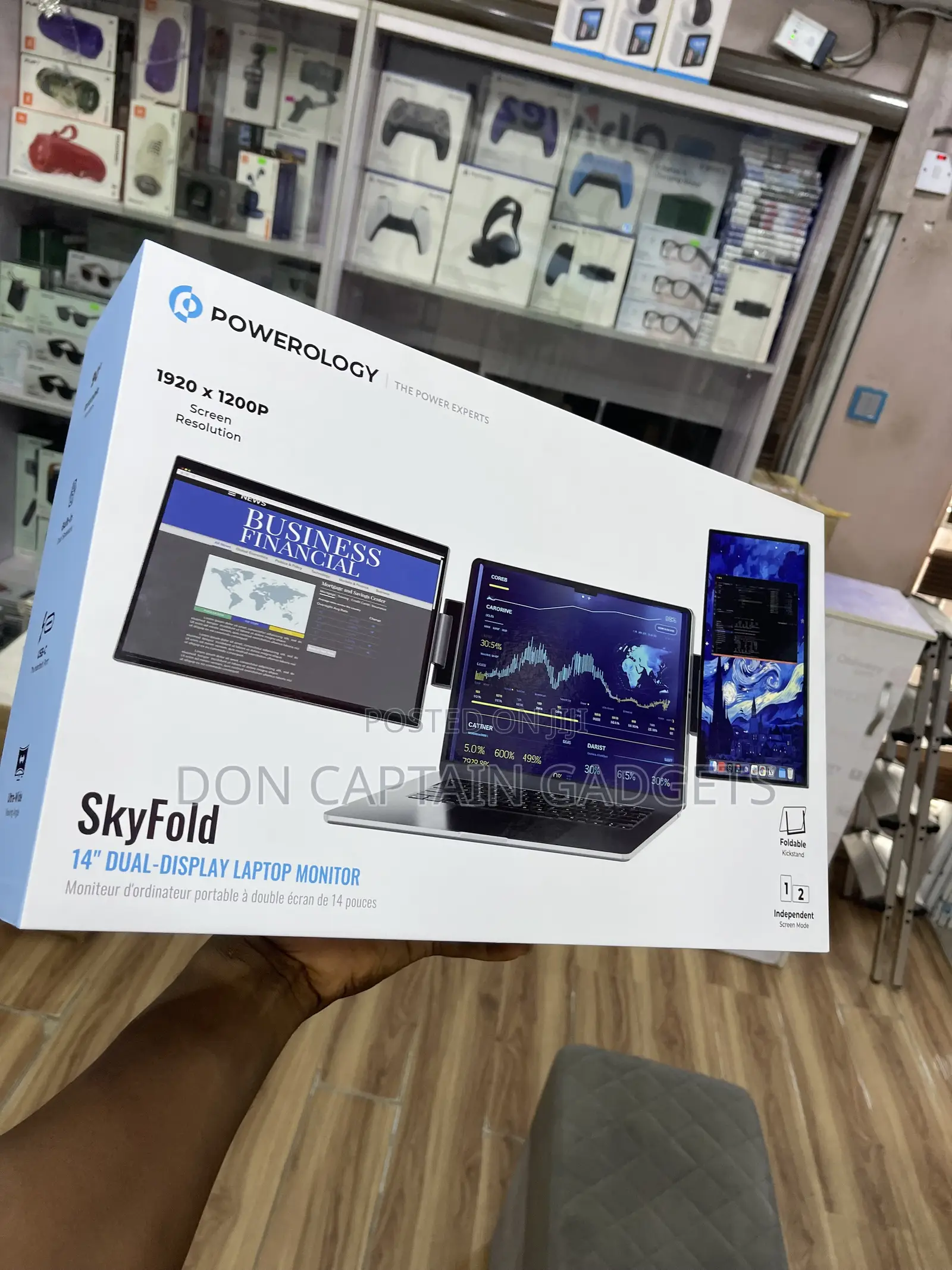 Powerology SkyFold 14” Dual Display Laptop Monitor
