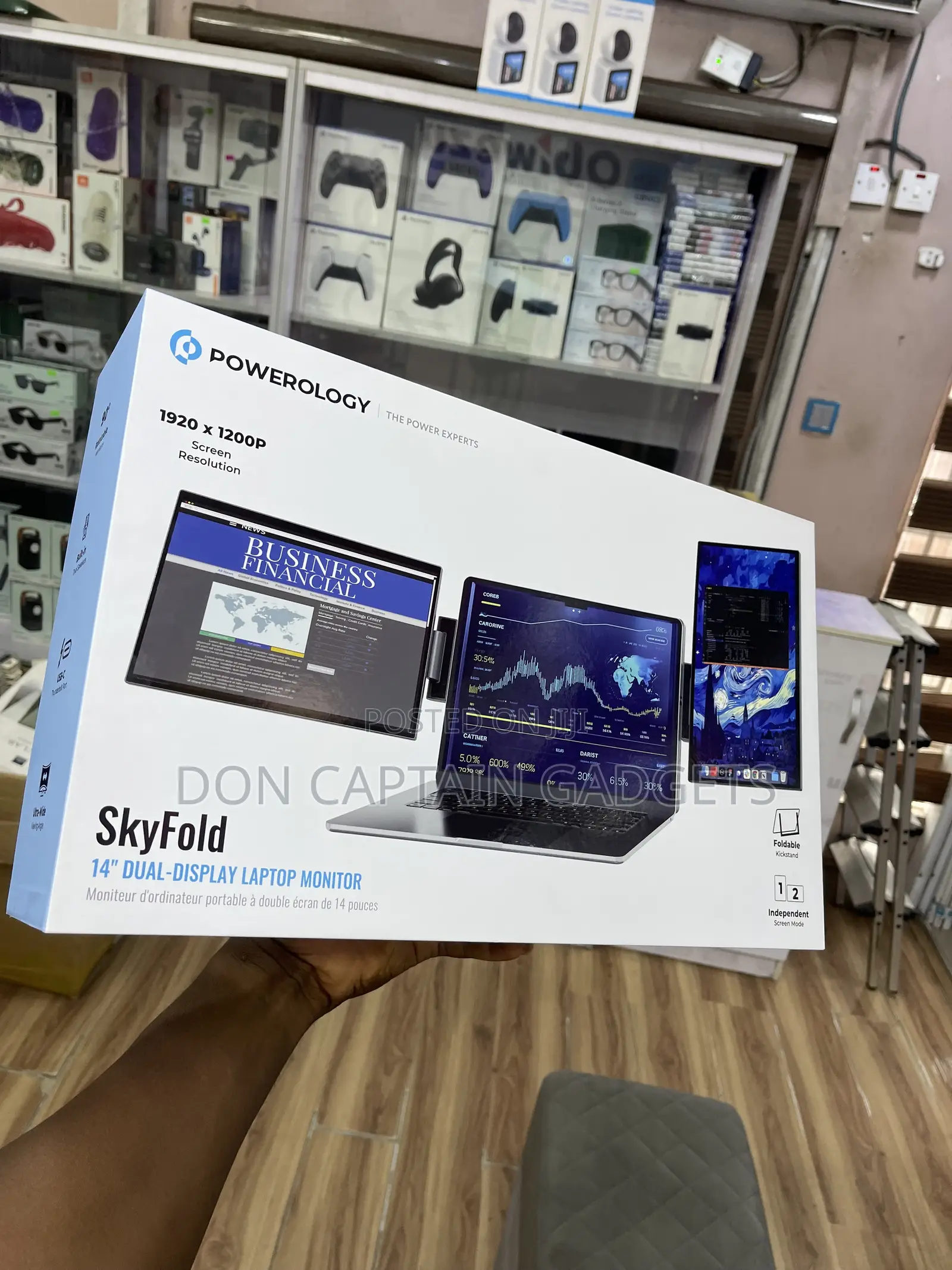 Powerology SkyFold 14” Dual Display Laptop Monitor