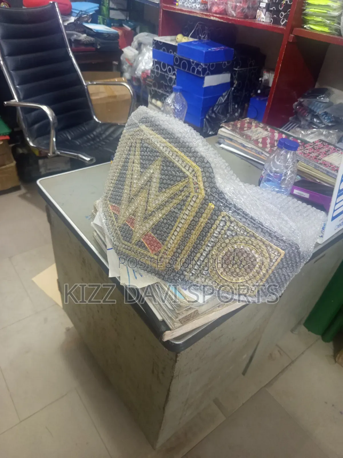 WWE Championship Replica Belt – Black Strap, Gold Plates