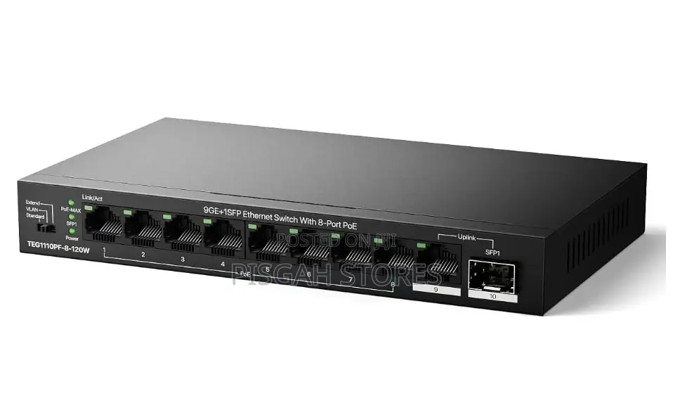 TEG1110PF-8-120W - 9GE+1SFP Ethernet Switch With 8-Port PoE
